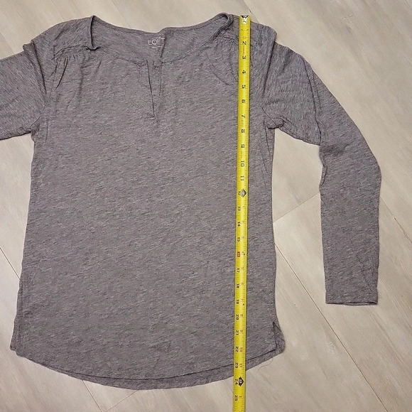 🛍Ann Taylor Loft Basic Long Sleeve‎ Top Grey Womens Size Small - Picture 6 of 7
